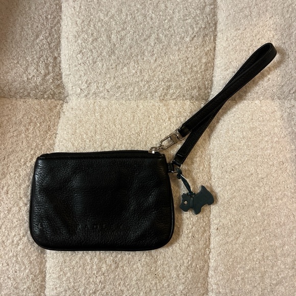 RADLEY LONDON Black Leather Wristlet with Button Details - Picture 2 of 6